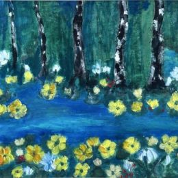 Pejzaż namalowany przez Krystynę Staś