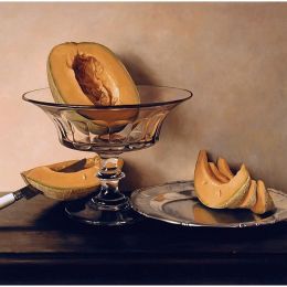 Fruttiera di cristallo con meloni (1999), Mauro David