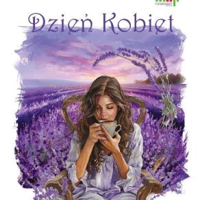 Grafika - kobieta i wrzosy