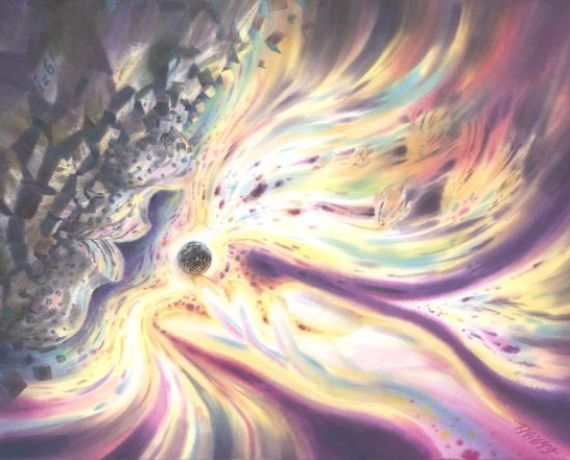 Obraz Grzegorza Wróbla - jednego z autorów prezentujących prace na wystawie