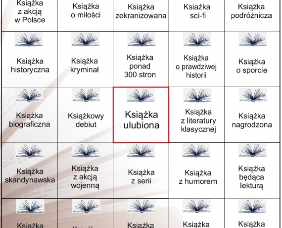 ksiażkowa karta BINGO