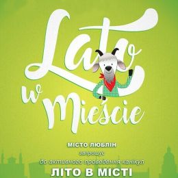 plakat_na_zielonym_tle_napis_lato_w_mieście