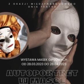 Grafika promująca wystawę "Autoportret w masce"
