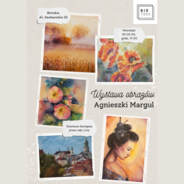 Plakat promujący wystawę Agnieszki Margul - kolaż wybranych prac