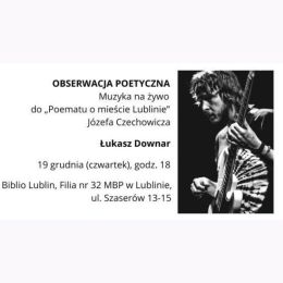 Grafika promująca koncert - po prawej zdjęcie Łukasza Downara