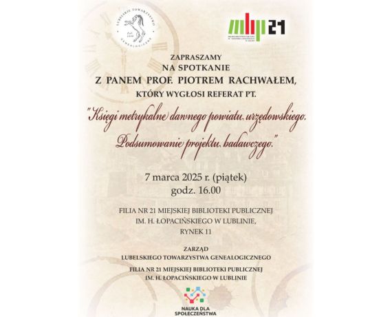 Plakat promujący wykład 