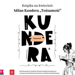 Fragment plakatu DKK - okładka książki "Tożsamość" M. Kundery
