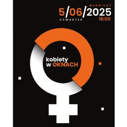 Fragment grafiki promującej wystawę "Kobiety w OKNACH"