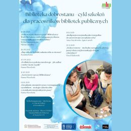 Plakat promujący projekt szkoleń dla pracowników - "Biblioteka dobrostanu"